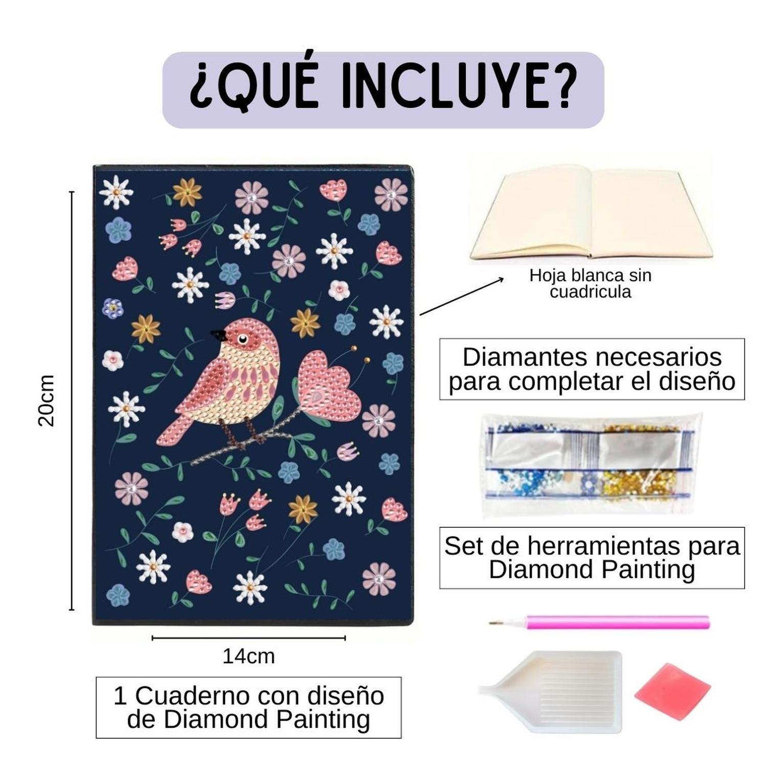 Cuaderno Diamond Painting - Pájaro Rosa-1