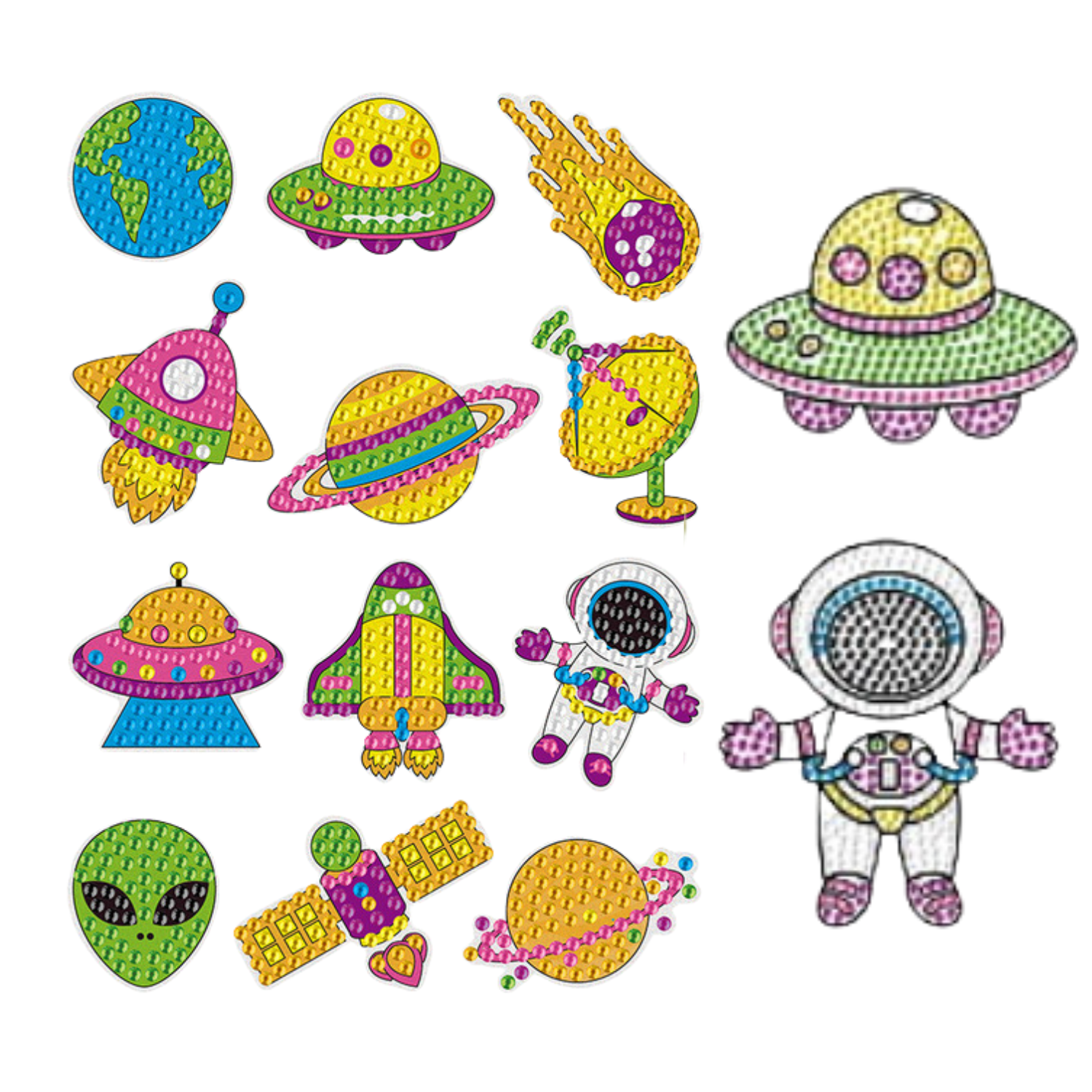 Kit Stickers pintura con diamantes - Otra galaxia II-0