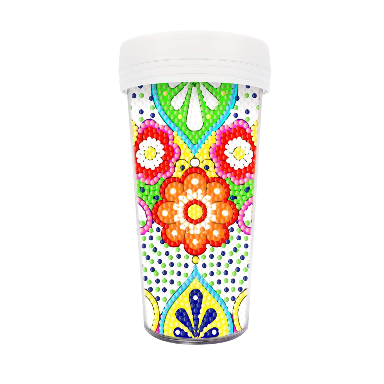 Vaso Pintura con Diamantes - Flores Talavera-0