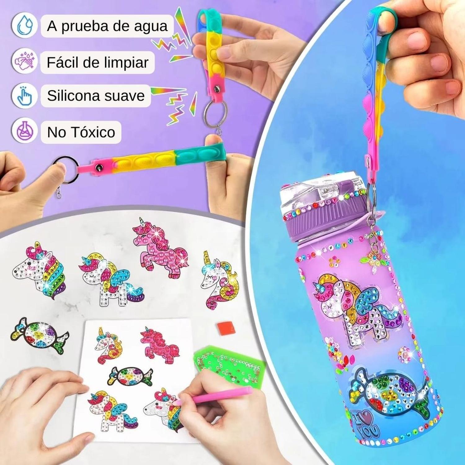 Botella de Agua Diamond Painting - Unicornio-3