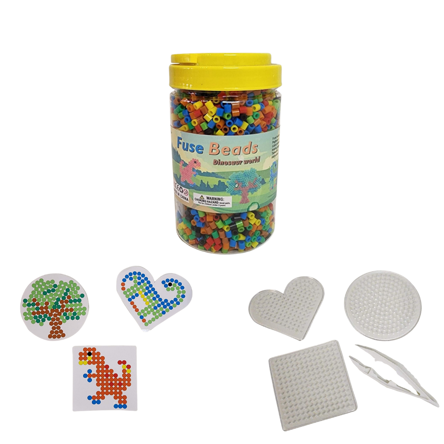 Fuse Beads - Jarra multicolor 4.500 piezas 3 tableros y acc-0