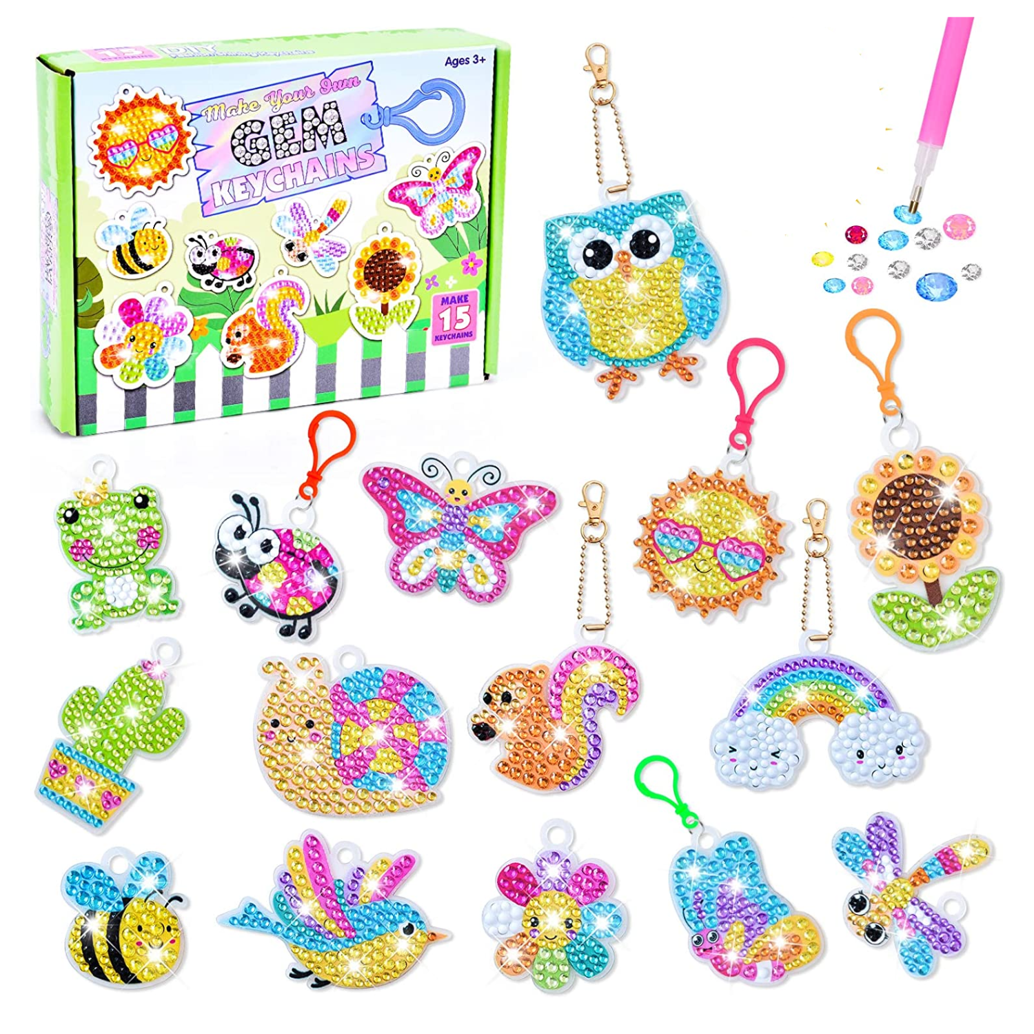 Set de llaveros pintura diamante - Animales-0