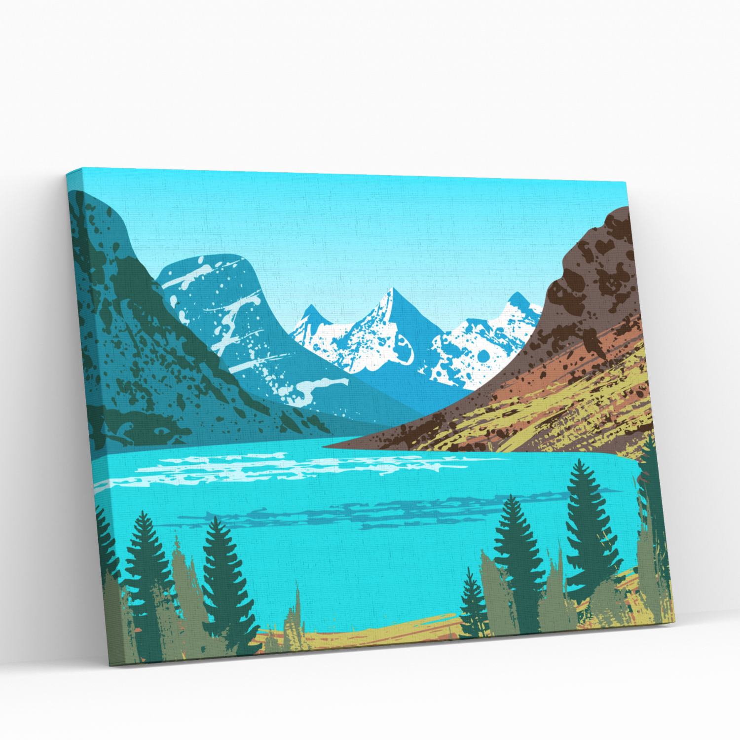 Pintura por números 25x35cm en bastidor paisaje nevado - Painting by number-0