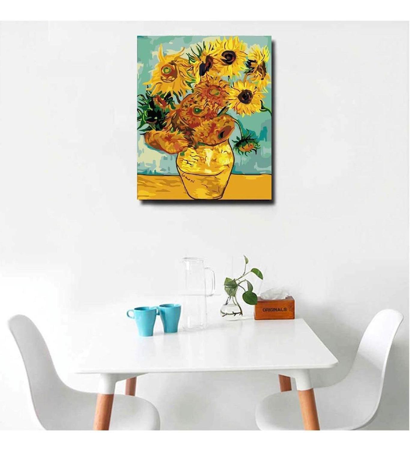 Pintura Por Números Girasoles - Marco Incluido - Paint By Numbers-6
