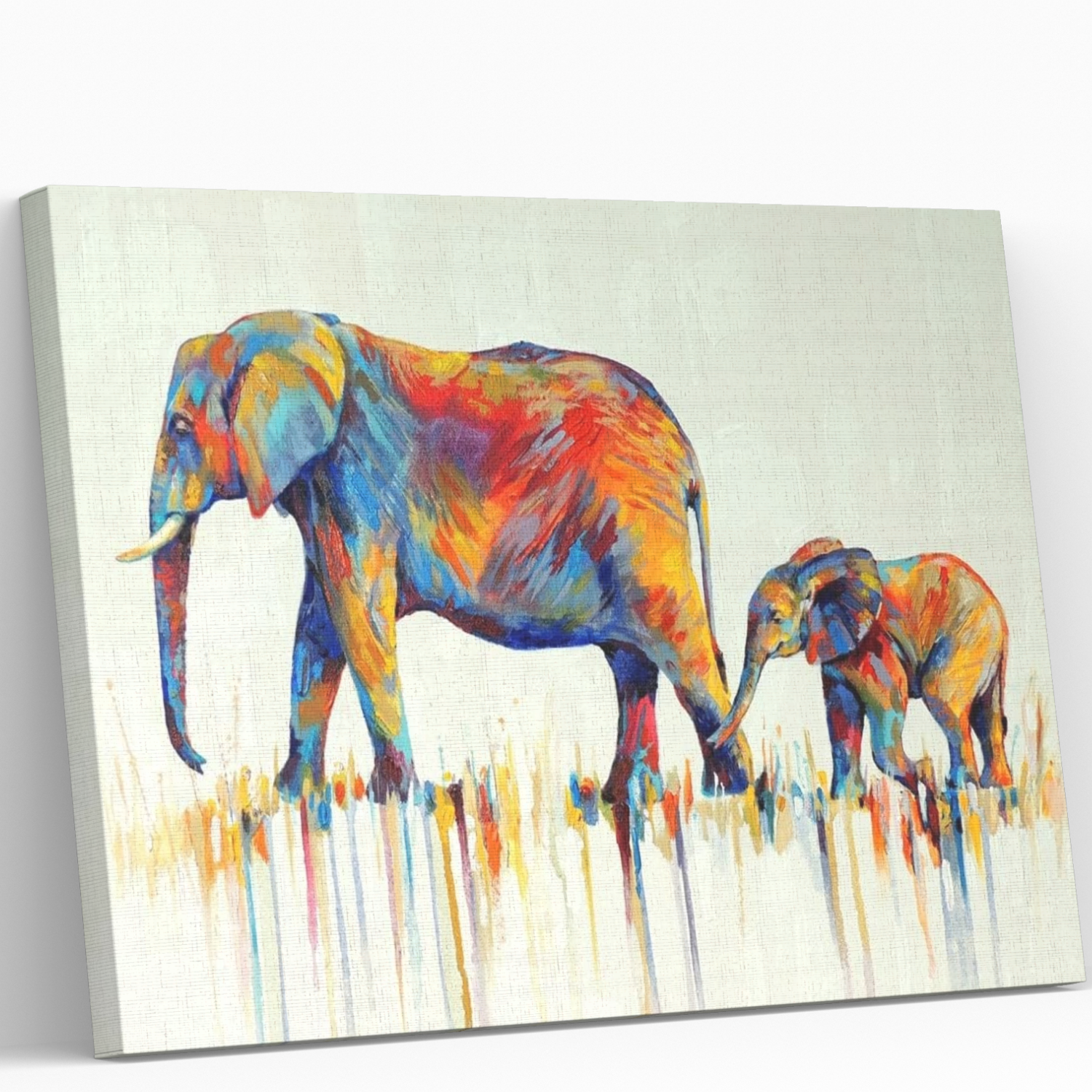 Pintura con números en bastidor 60x75 Elefante - Painting by numbers-0