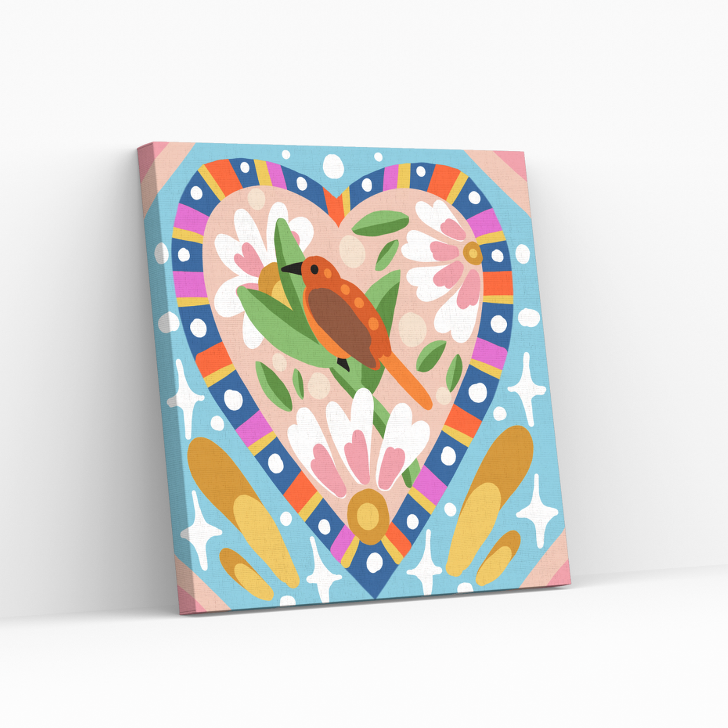 Diamond Painting en bastidor 30x30 Pajaro Naranjo-0
