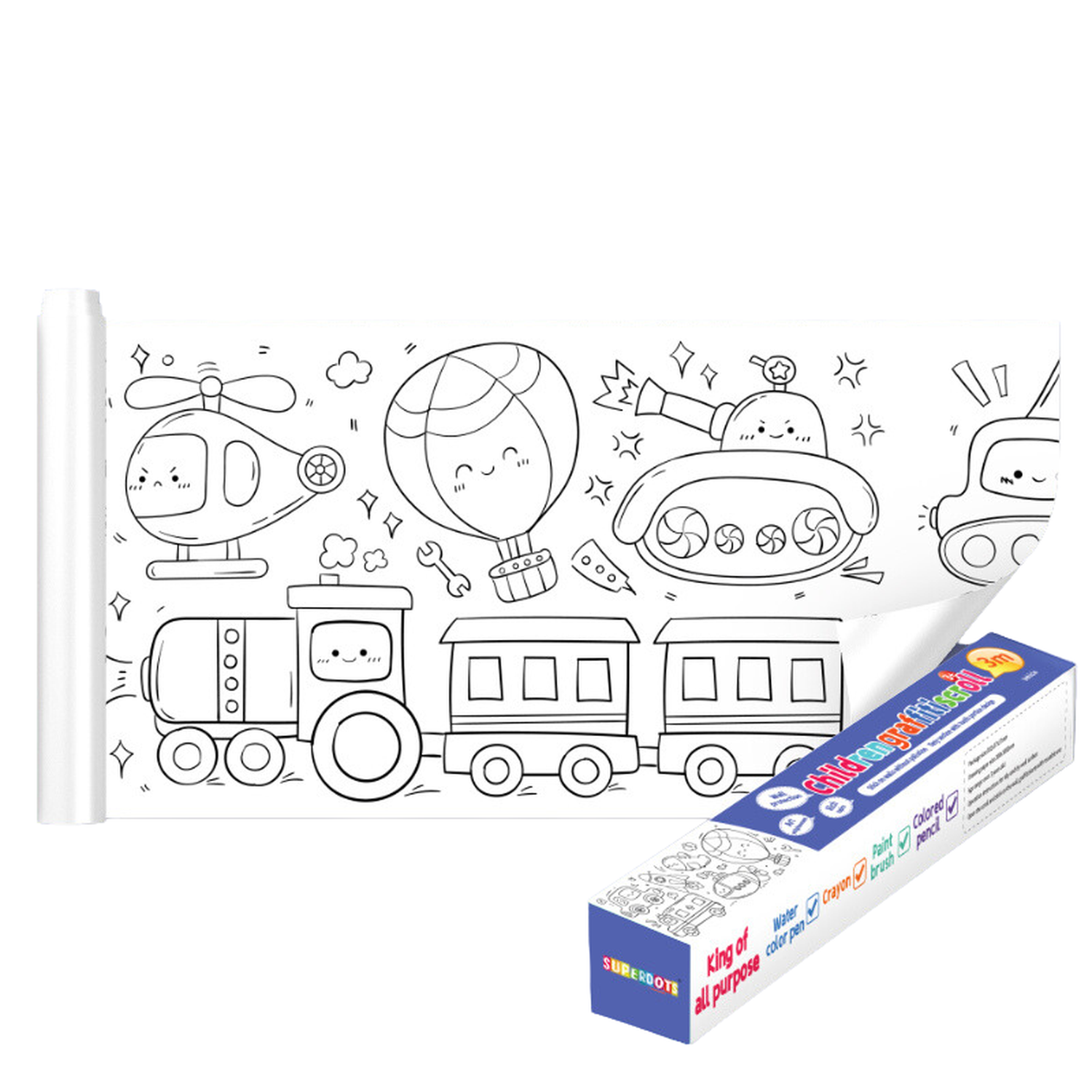 Rollo de dibujos para niños para colorear - Transporte-0