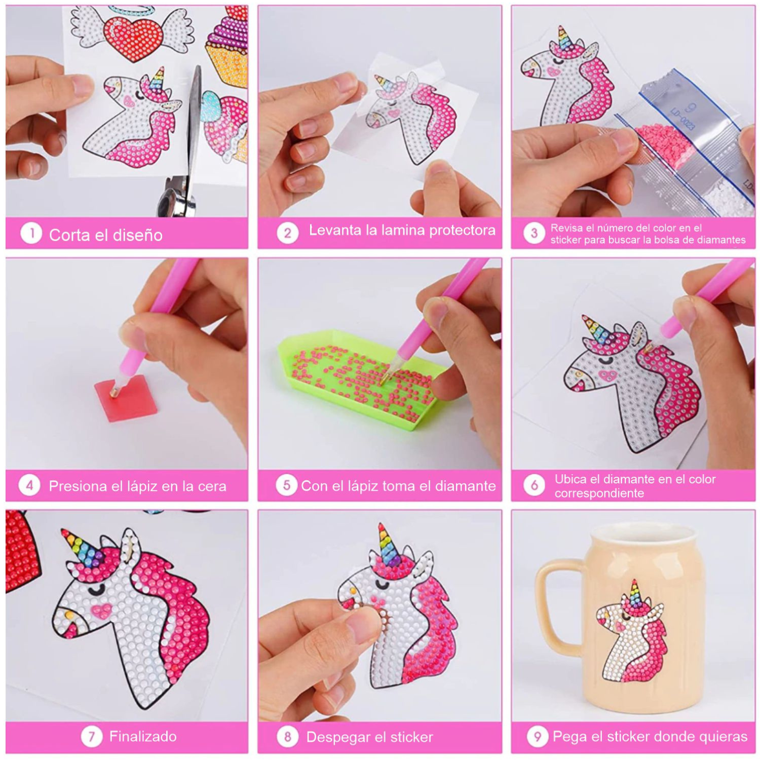 Kit stickers Pintura por Diamantes - Mundo princesas-6