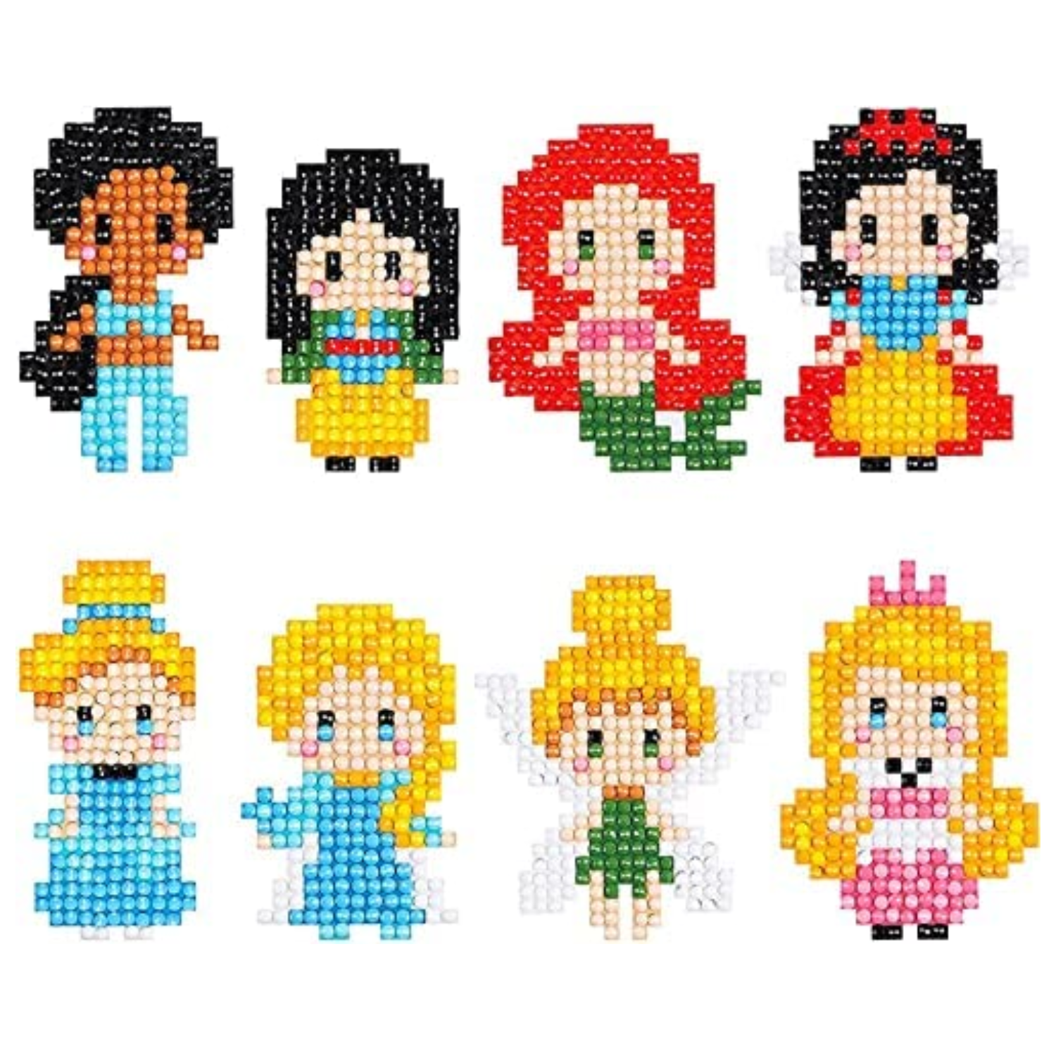 Kit stickers Pintura por Diamantes - Mundo princesas-0