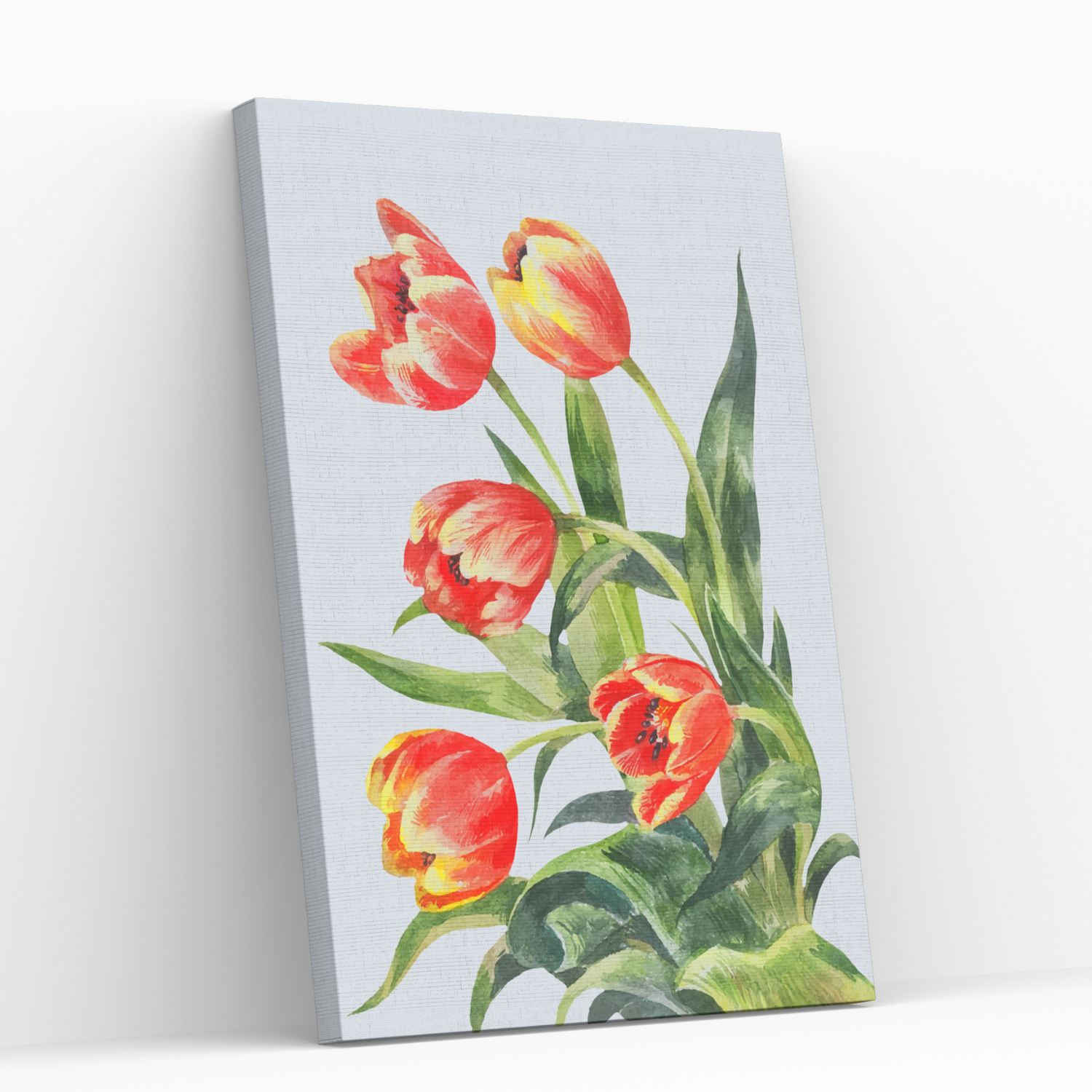 Pintura por números 25x35cm en bastidor Flores Rojas - Painting by number-0