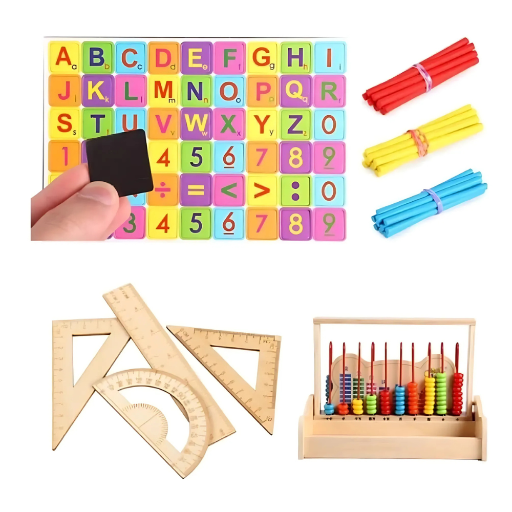 Ábaco Montessori de Madera  Aprendizaje Temprano para Niños-2