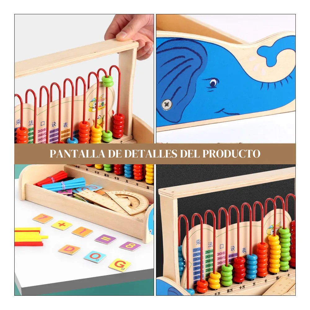 Ábaco Montessori de Madera  Aprendizaje Temprano para Niños-3