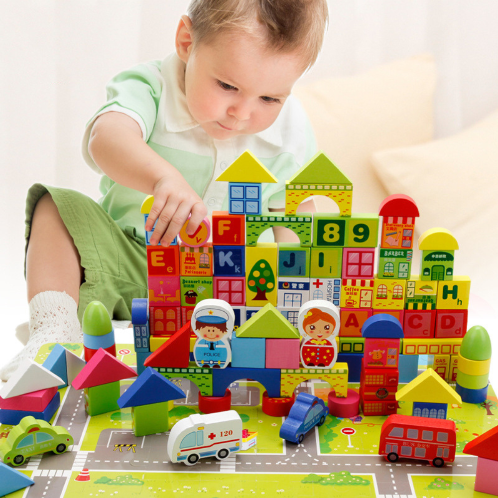 Set de Bloques de Construcci n Ciudad de Madera Montessori-4