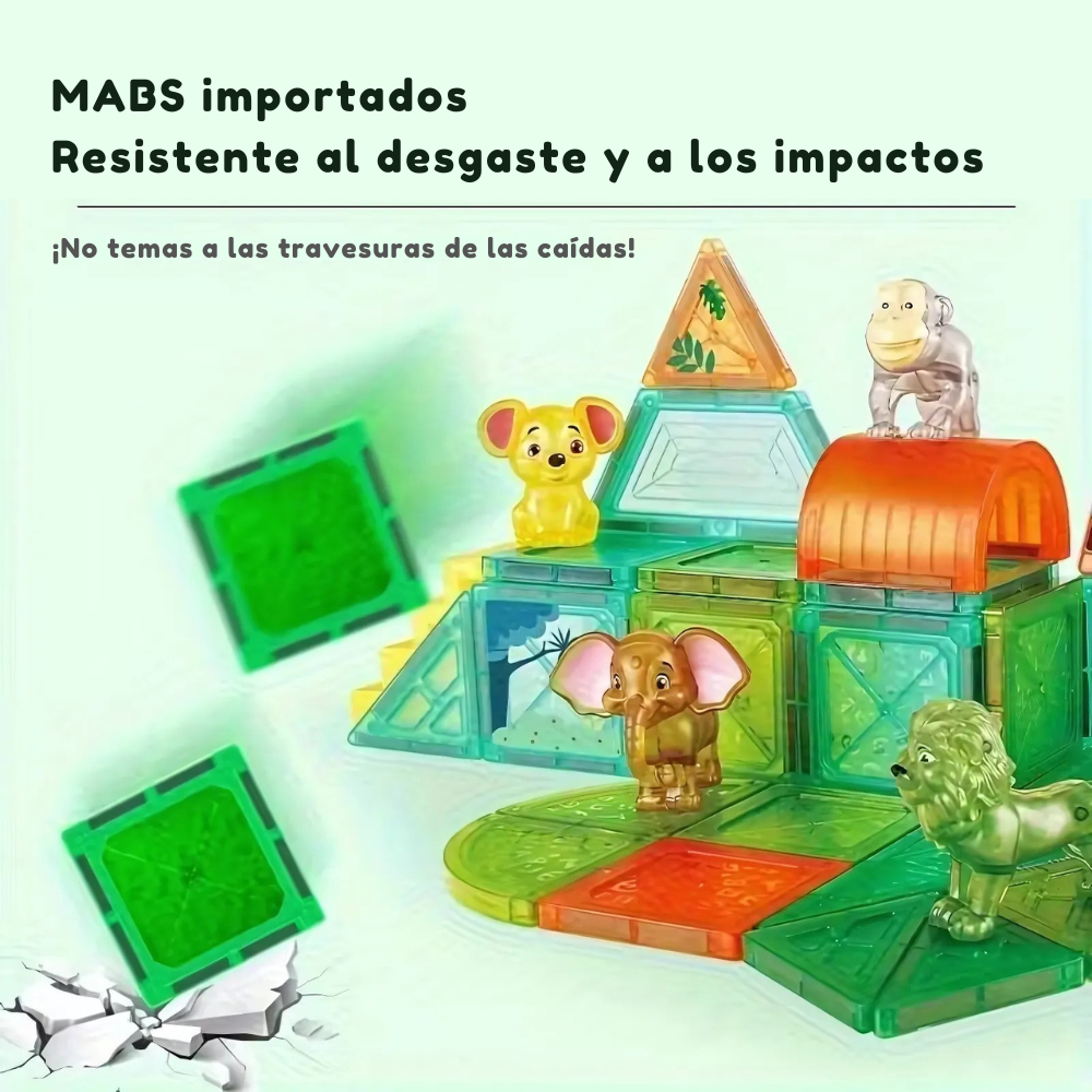 Set de Bloques Magnéticos con Animales de la Selva – 48 Pcs-4