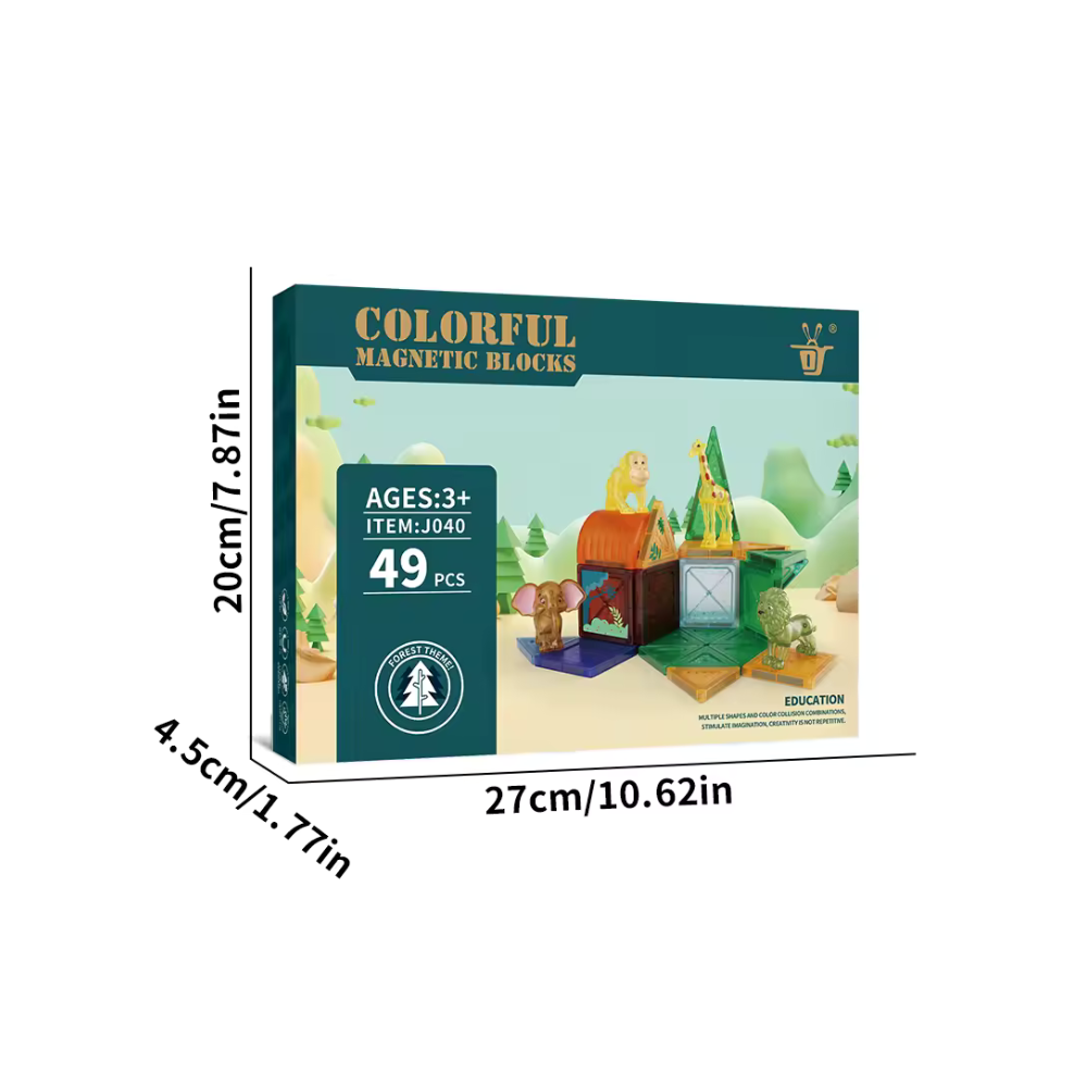 Set de Bloques Magnéticos con Animales de la Selva – 48 Pcs-6