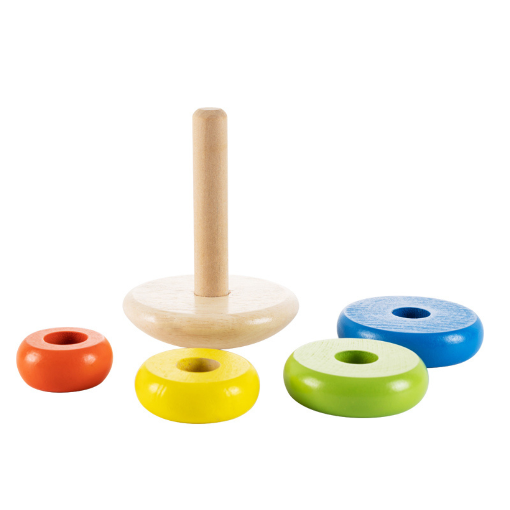 Payaso Apilable de Madera Juguete Educativo para Bebés-4