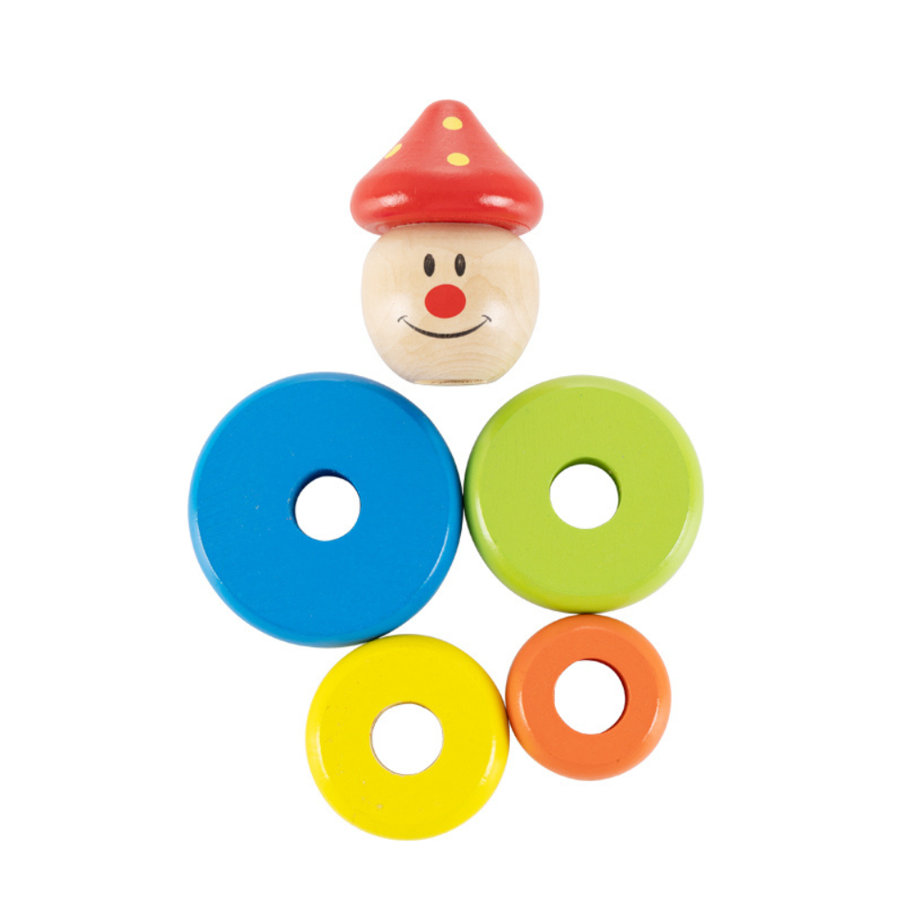 Payaso Apilable de Madera Juguete Educativo para Bebés-5
