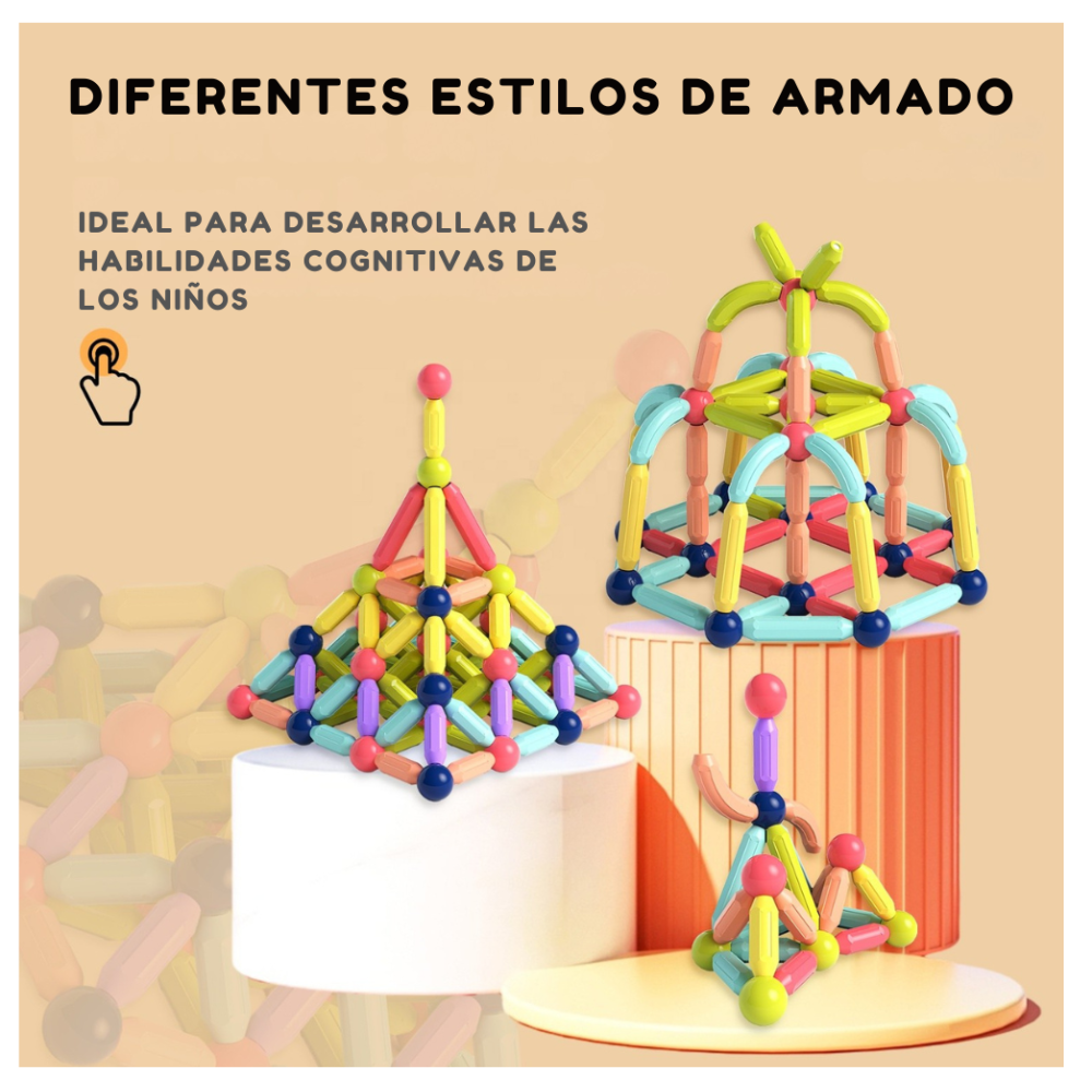 Set de Construcción Magnética con Barras y Esferas – 26 Pcs-3