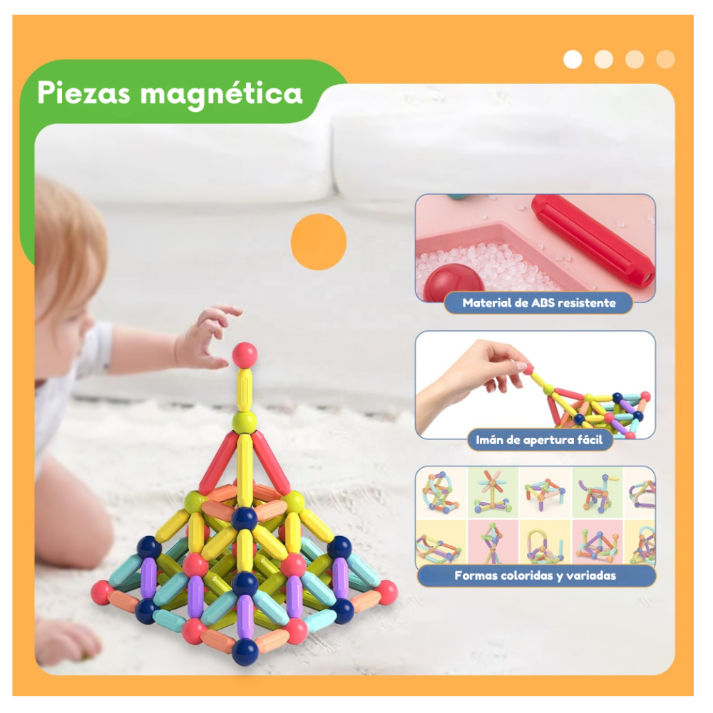 Set de Construcción Magnética con Barras y Esferas – 26 Pcs-4
