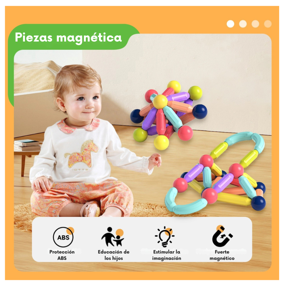 Set de Construcción Magnética con Barras y Esferas – 26 Pcs-5