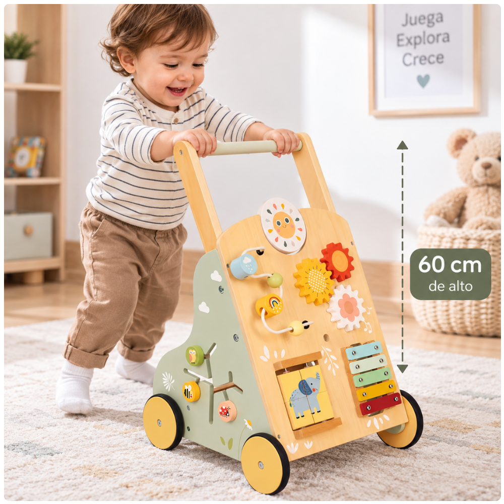 Caminador Andador de Madera Tooky Toy Baby Walker Montessori 18M-4