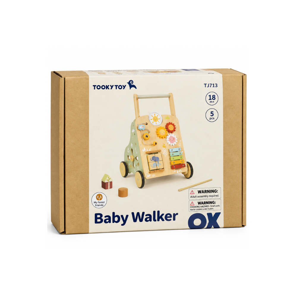 Caminador Andador de Madera Tooky Toy Baby Walker Montessori 18M-5