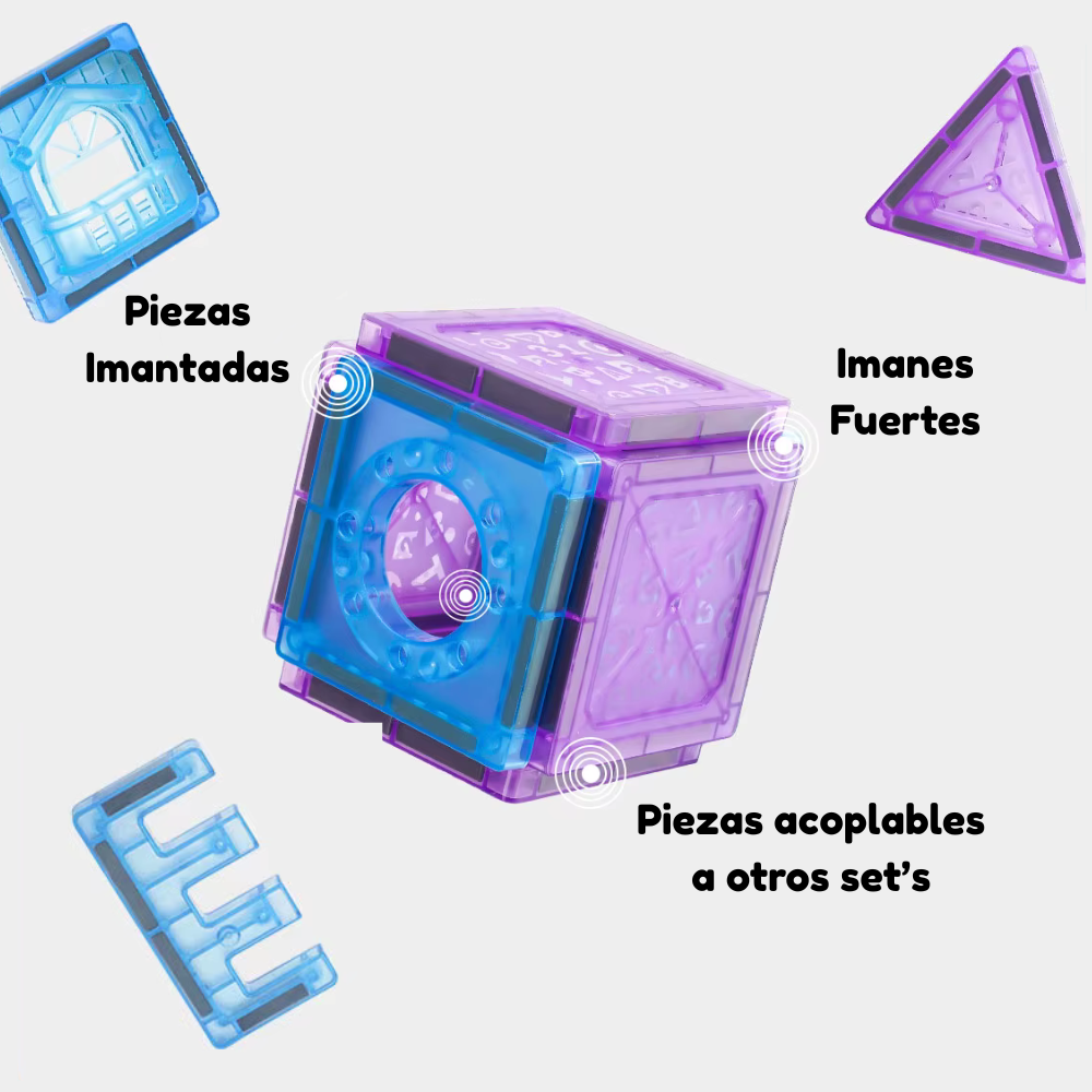 Set de Bloques Magnéticos de Construcción – 128 Piezas-4