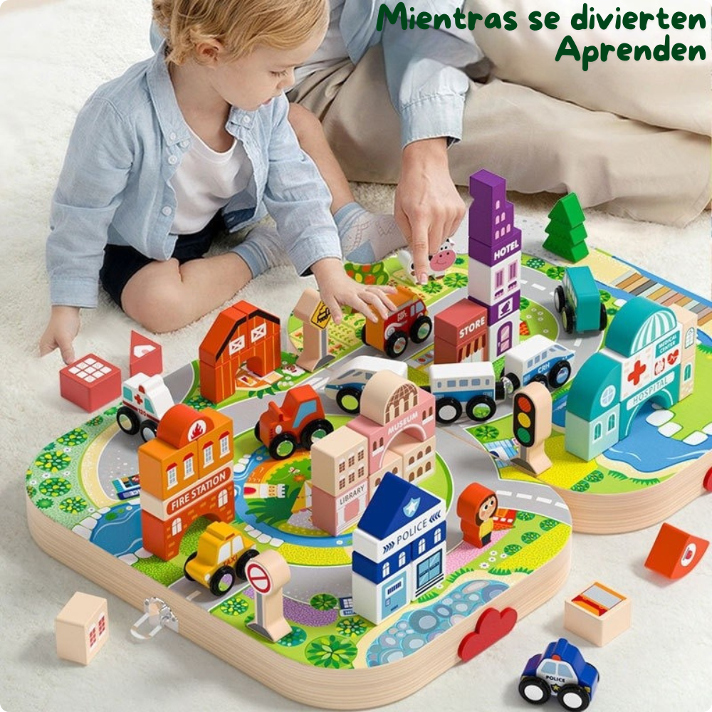 Ciudad de Madera 3 en 1 Juego de Construcci n y Transporte-2