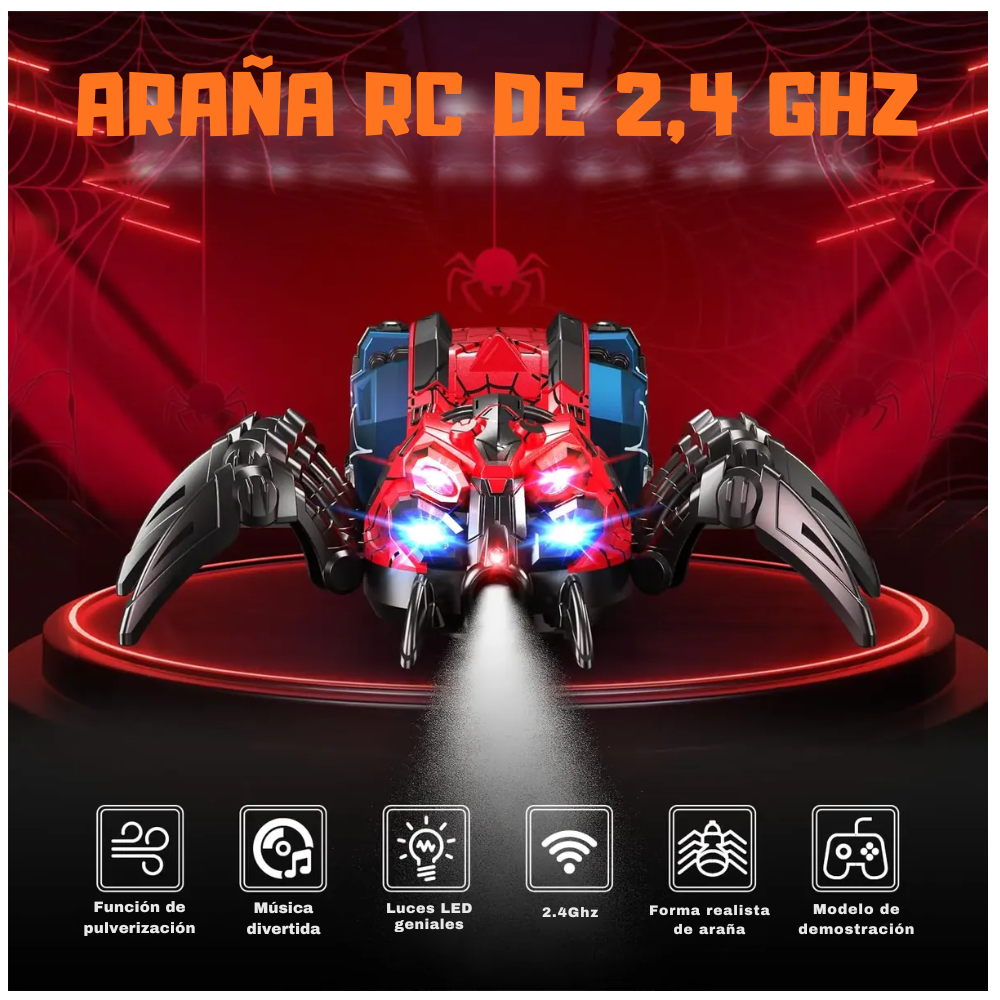 Ara a RC 2 4 GHz con Luces LED M sica Pulverizador y Control Remoto-5