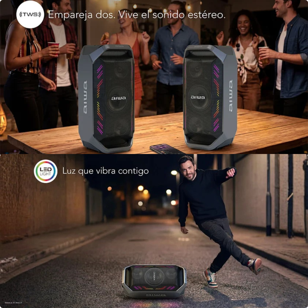 Parlante Bluetooth AIWA Party Sound AWA521 90W RMS TWS-3