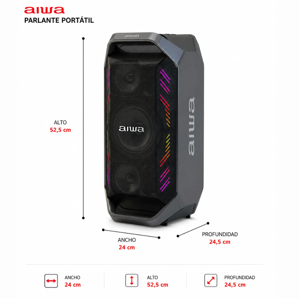 Parlante Bluetooth AIWA Party Sound AWA521 90W RMS TWS-5