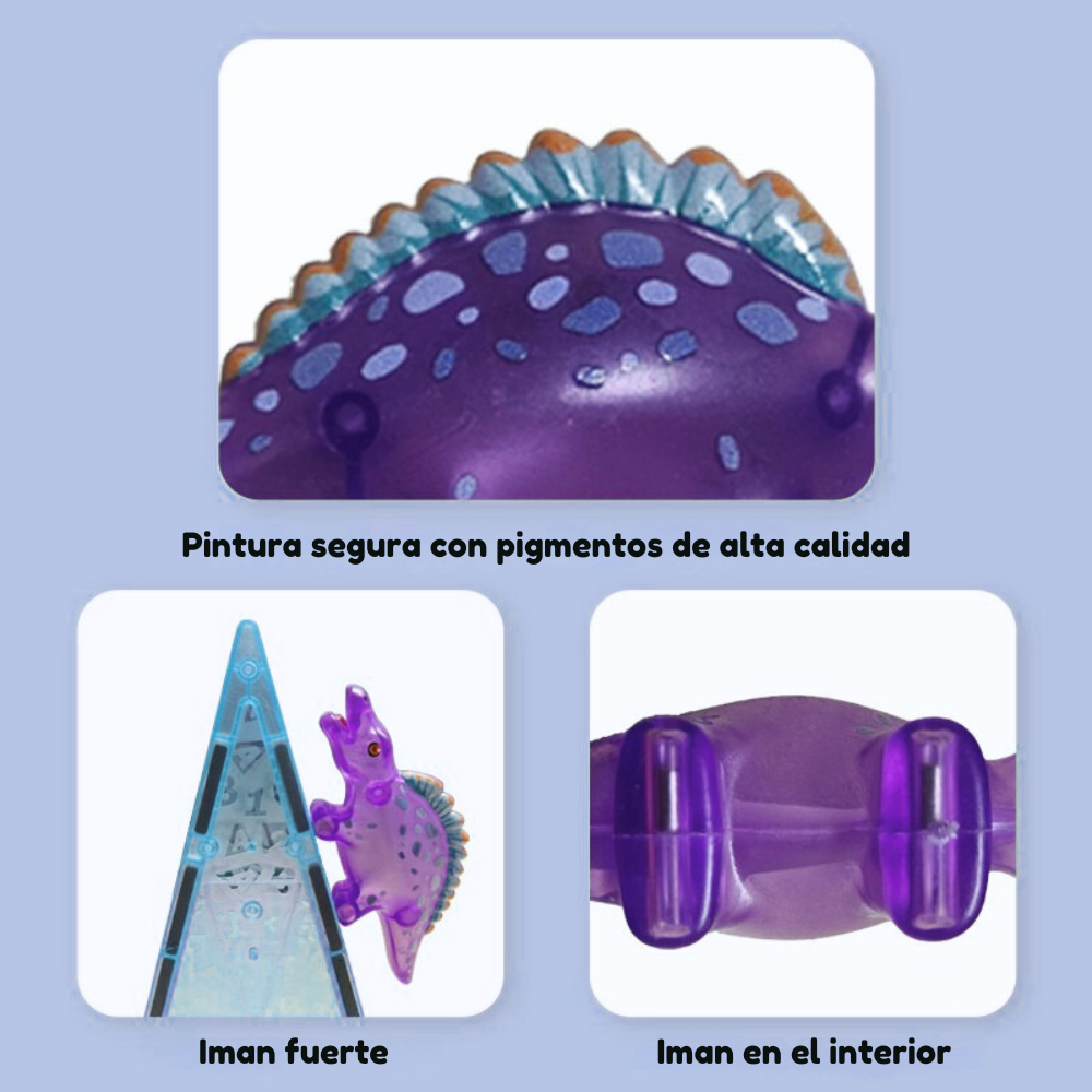 Set de Bloques Magnéticos con Dinosaurios – 55 Piezas-4