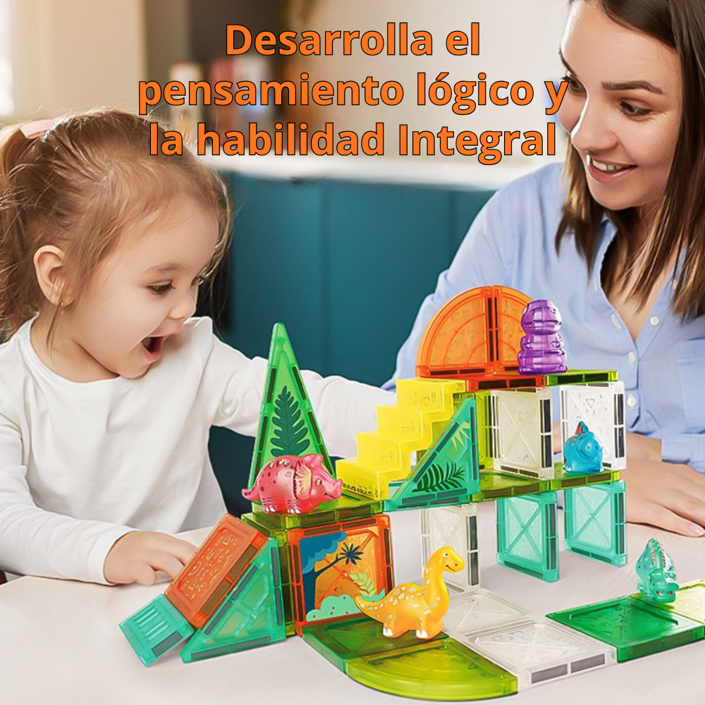 Set de Bloques Magnéticos con Dinosaurios – 55 Piezas-5