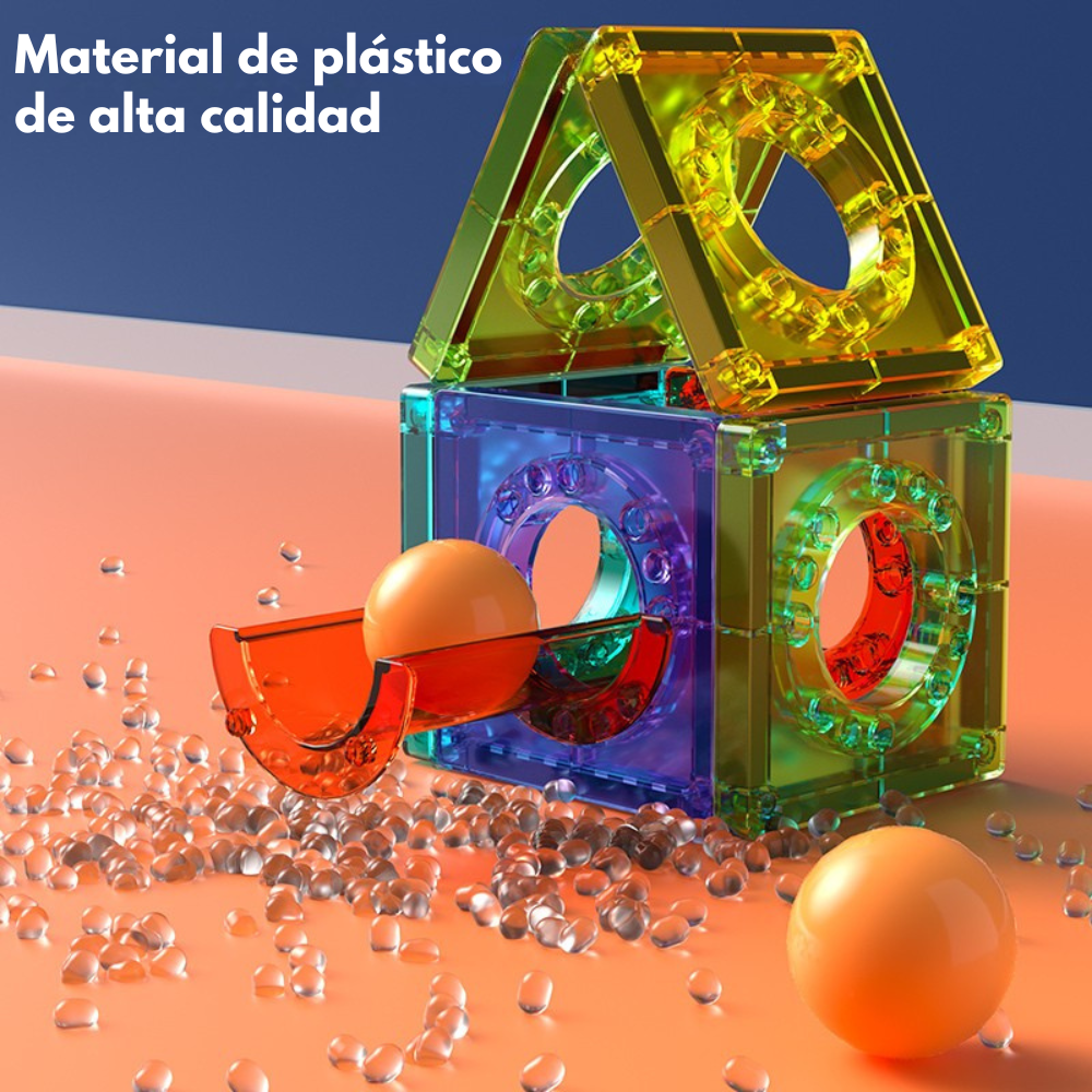 Set de Bloques Magn ticos con Rampas y Pelotas 105 Piezas-4