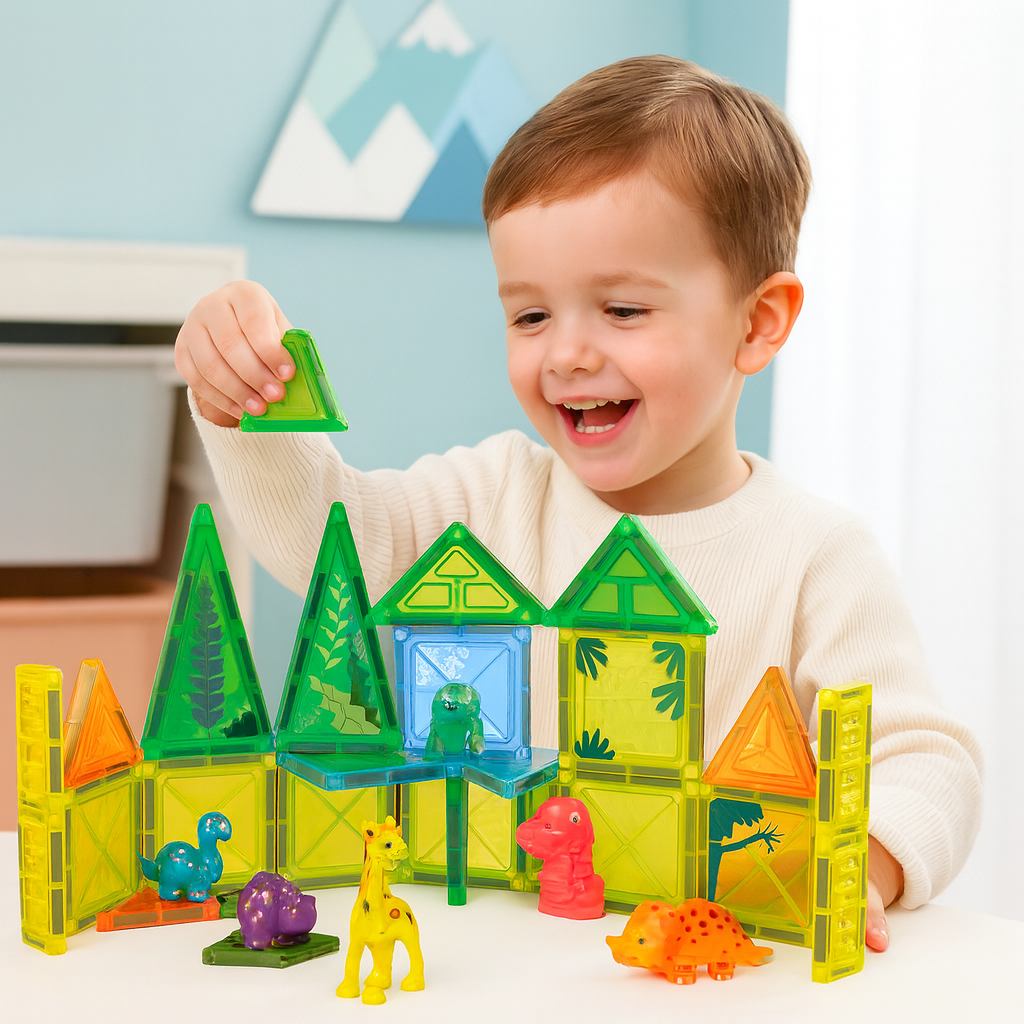 Set de Bloques Magnéticos con Dinosaurios – 32 Piezas-4