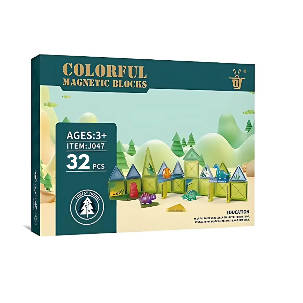 Set de Bloques Magnéticos con Dinosaurios – 32 Piezas-6