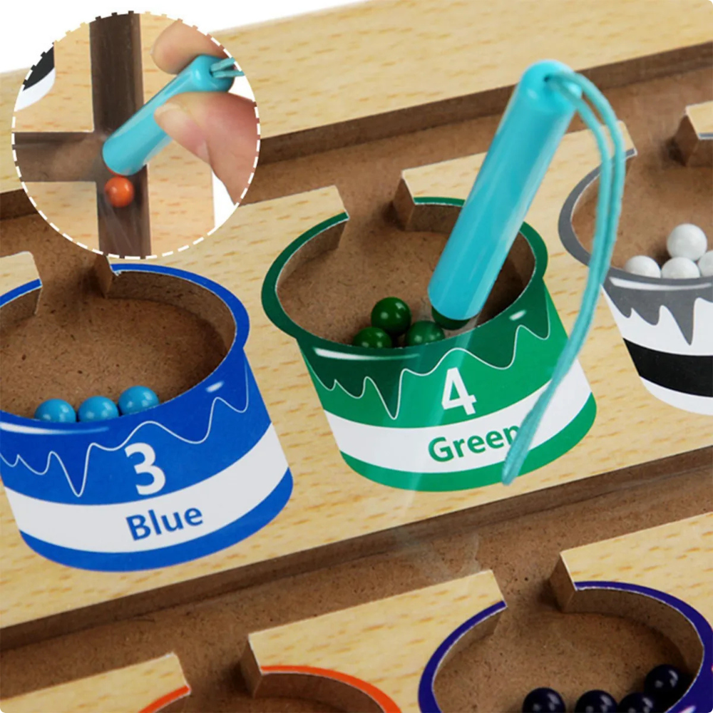 Labertinto Magnético de Colores y Números  Juego Educativo en Madera-2