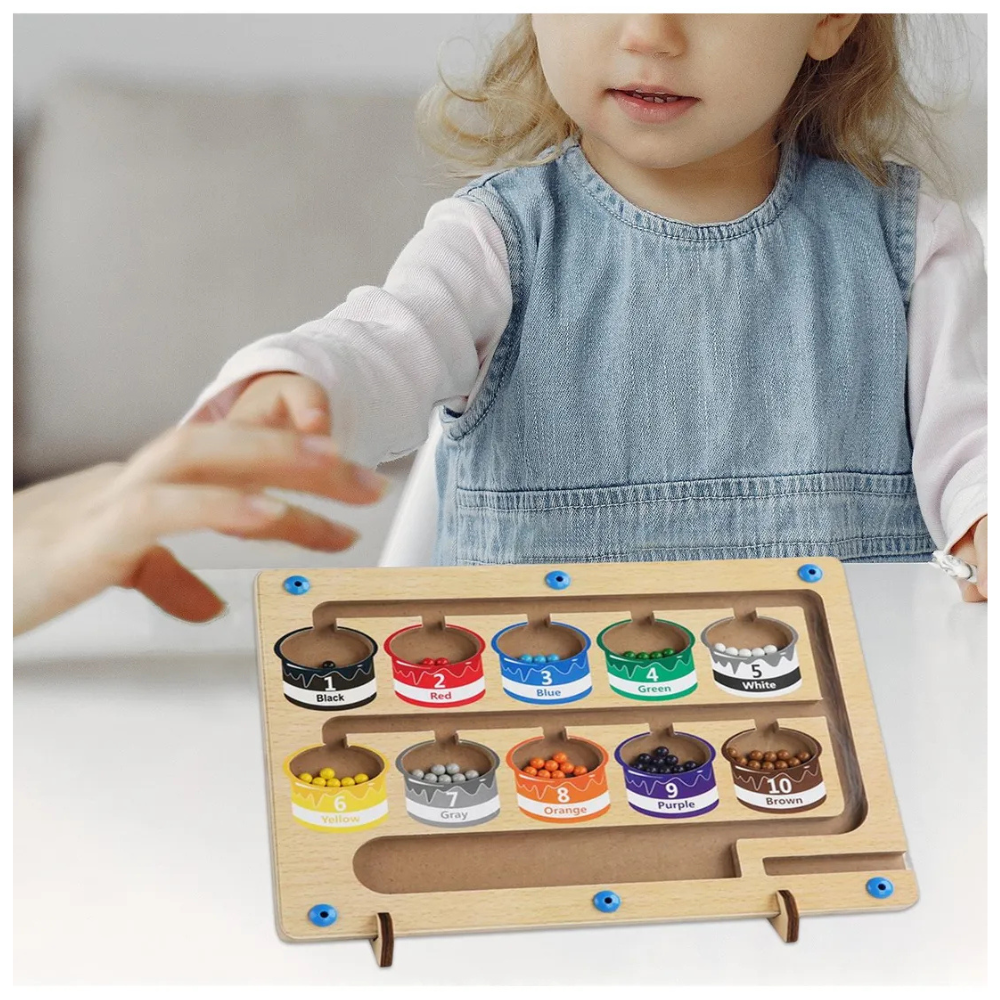 Labertinto Magnético de Colores y Números  Juego Educativo en Madera-5