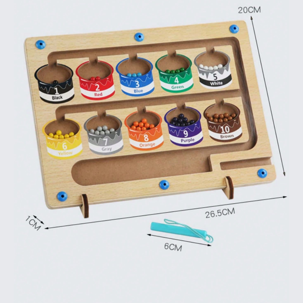 Labertinto Magnético de Colores y Números  Juego Educativo en Madera-6