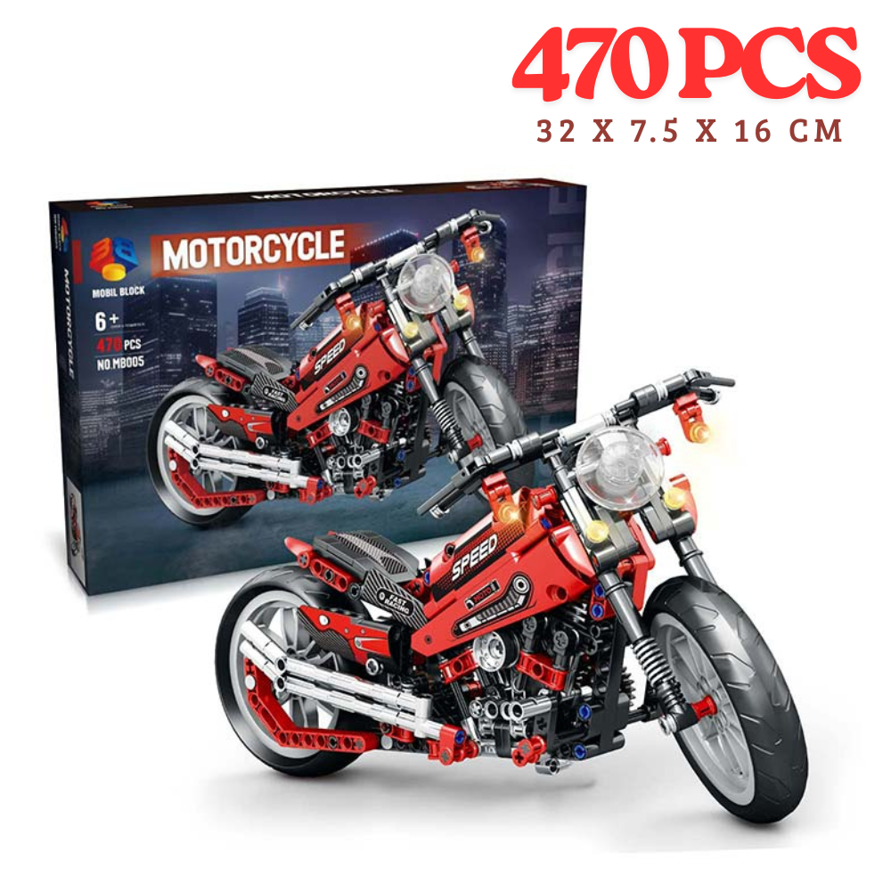Moto Chopper Deportiva Bloques De Construcci n 470 Pzas-5