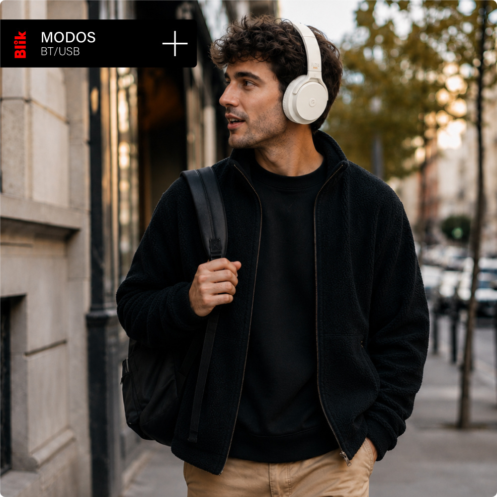 Aud fonos Bluetooth Blik Neo Cancelaci n De Ruido 60H Negro-3
