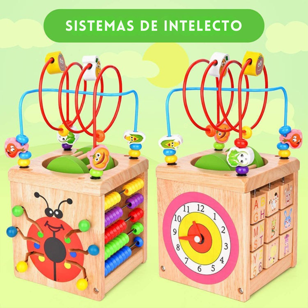 Cubo Didáctico de Madera 5 en 1 de Actividades Montessori-4