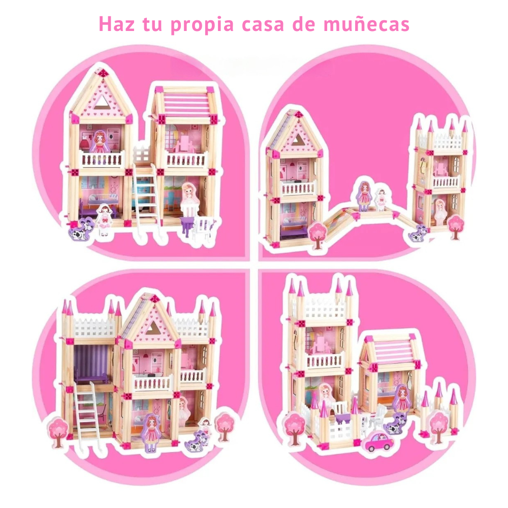 Casa de Mu ecas de Madera Construcci n y Juego Creativo-2