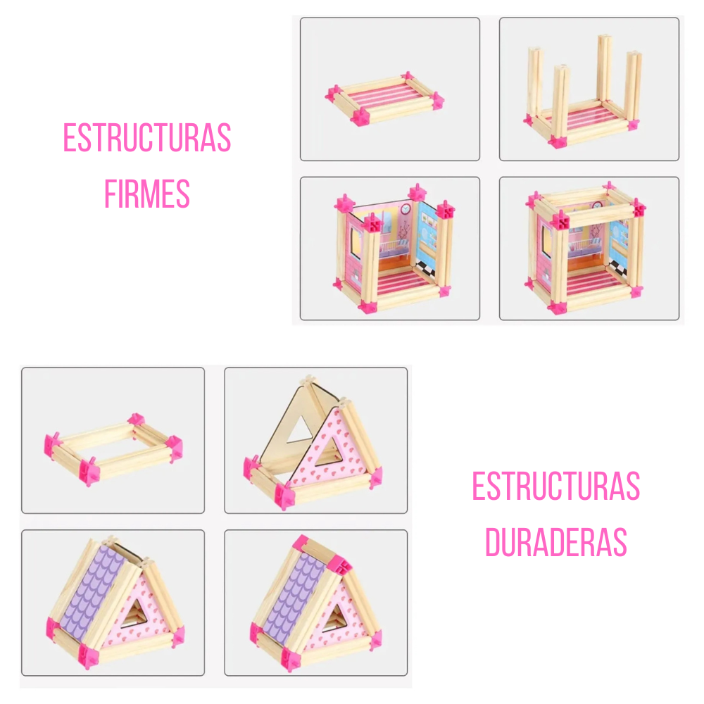 Casa de Mu ecas de Madera Construcci n y Juego Creativo-5