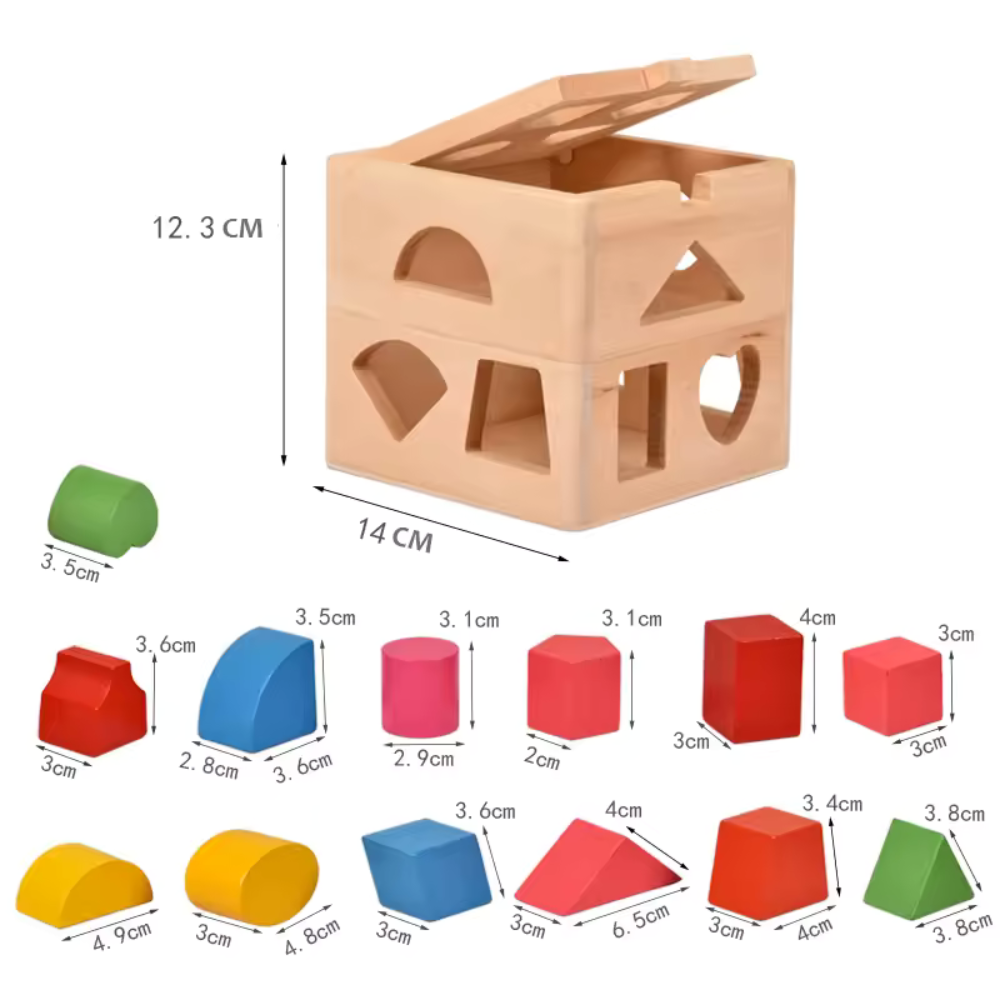 Cubo Clasificador de Figuras de Madera-4