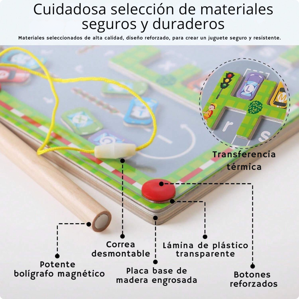Juego Montessori Estacionamiento Alfabético Magnético-2