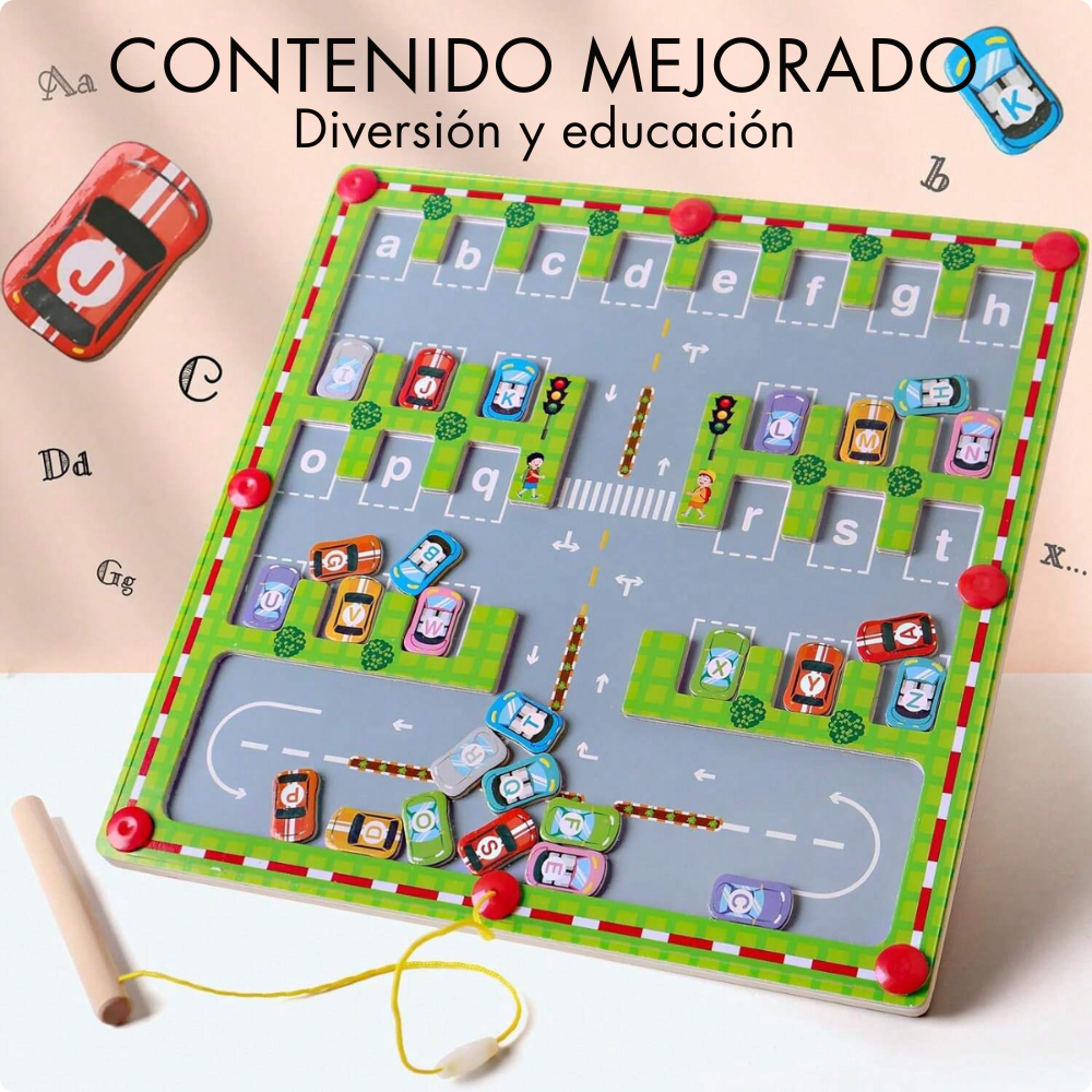 Juego Montessori Estacionamiento Alfabético Magnético-3