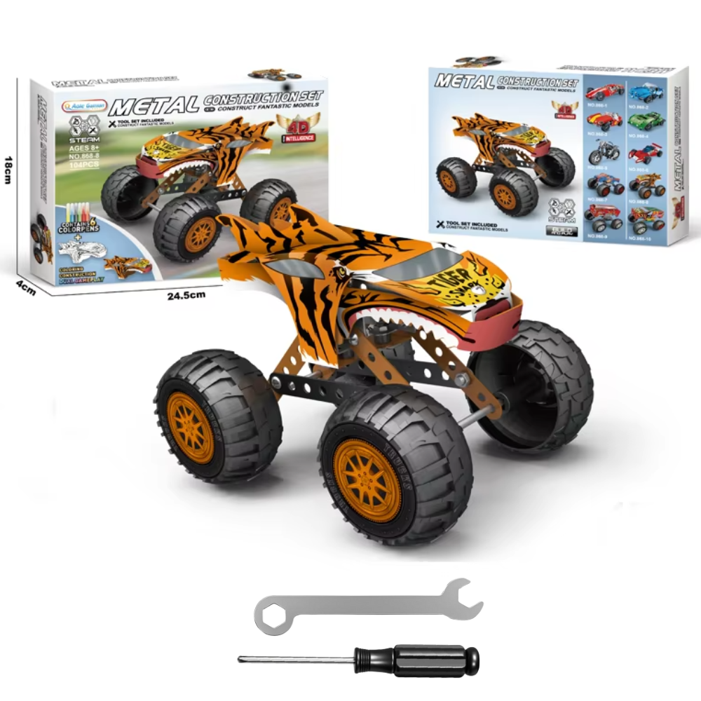 Monster Truck Tigre Met lico Personalizable 104 Piezas-2