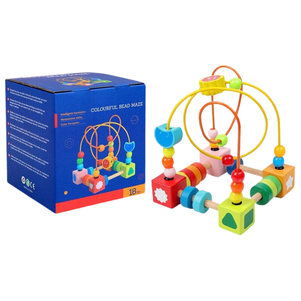Laberinto de Cuentas de Madera Montessori Motricidad Fina-4