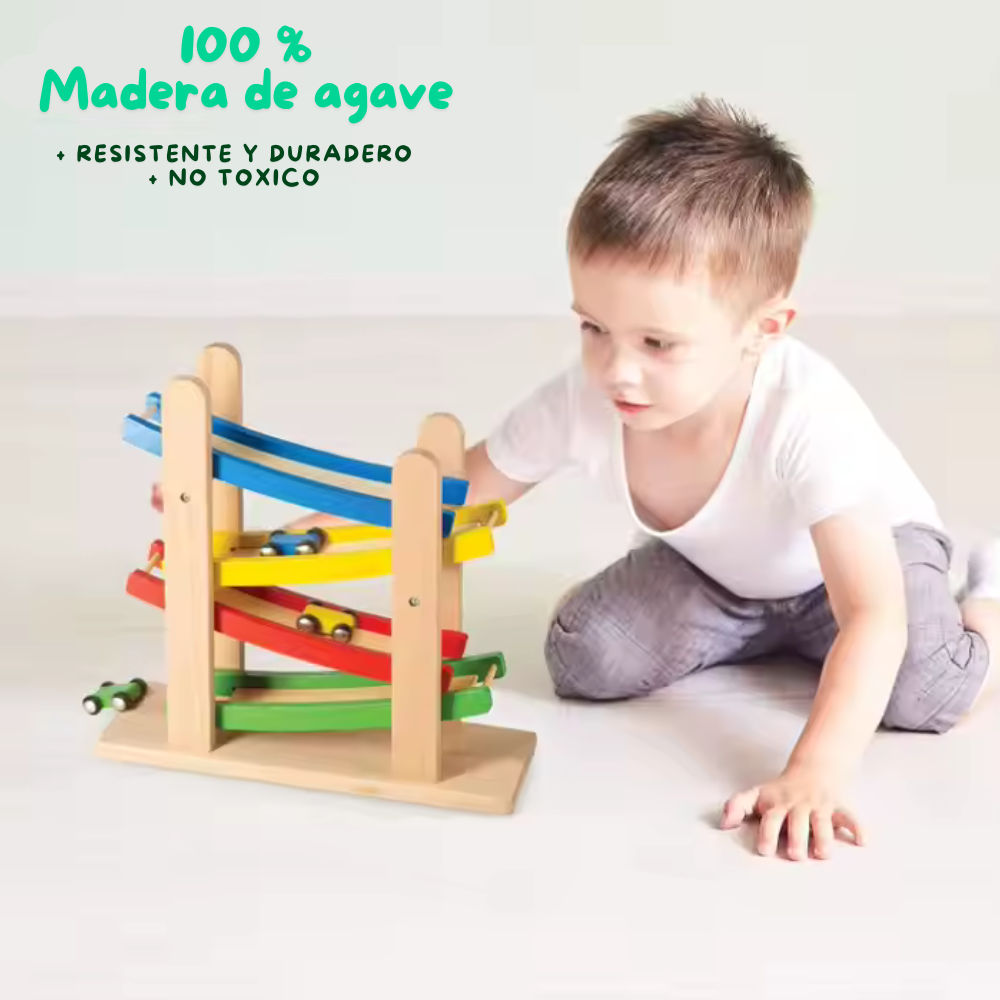 Pista de Carreras en Zigzag de Madera Montessori-2